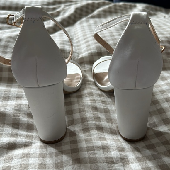 Lulu’s Taylor Ivory Satin Ankle Strap Heels - Picture 3 of 4